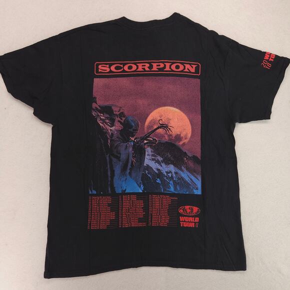 Scorpion Wolrd Tour Band Crew Neck Short Sleeve Graphic Shirt Mens Size L Black - Picture 11 of 11